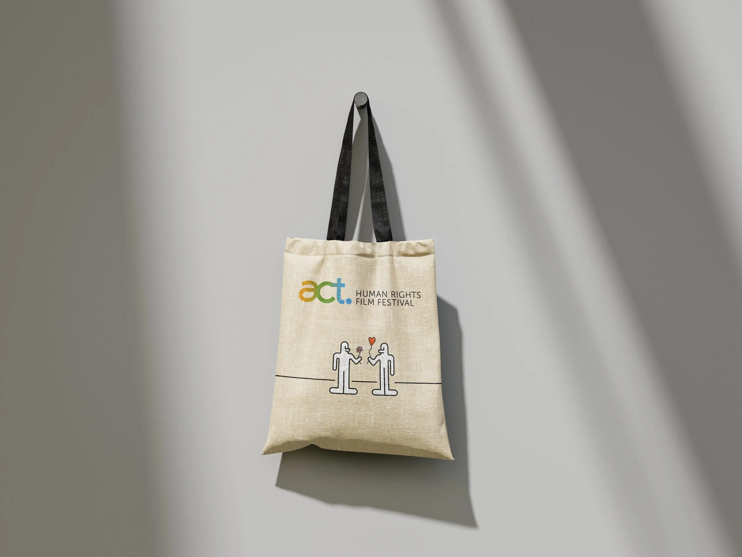 Screen-printed tote bag